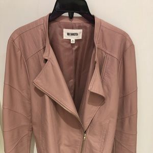 Pink leather coat